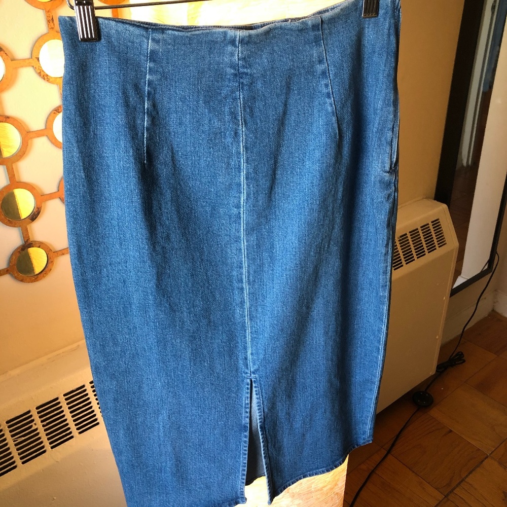 J. Crew Front Slit Denim Pencil Skirt